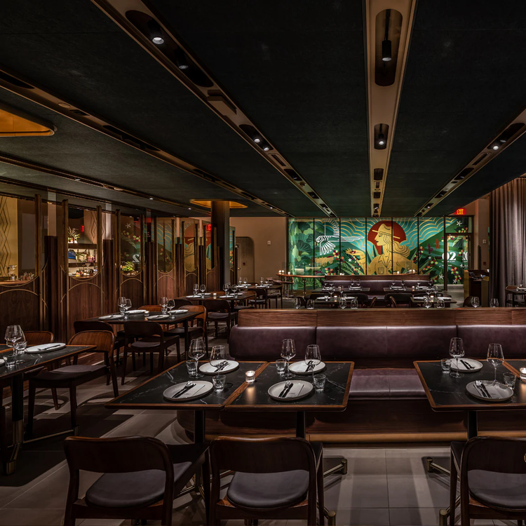 The second level interior of the Starbucks Reserve Empire State Building Store.