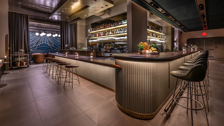 The second level interior of the Starbucks Reserve Empire State Building Store.