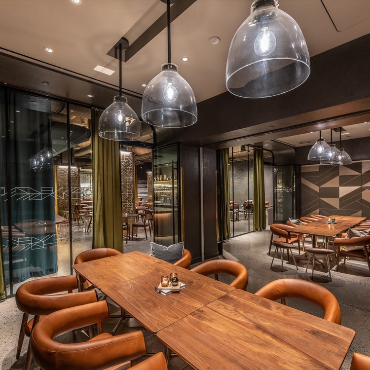 A meeting room in the Starbucks Reserve Empire State Building Store.