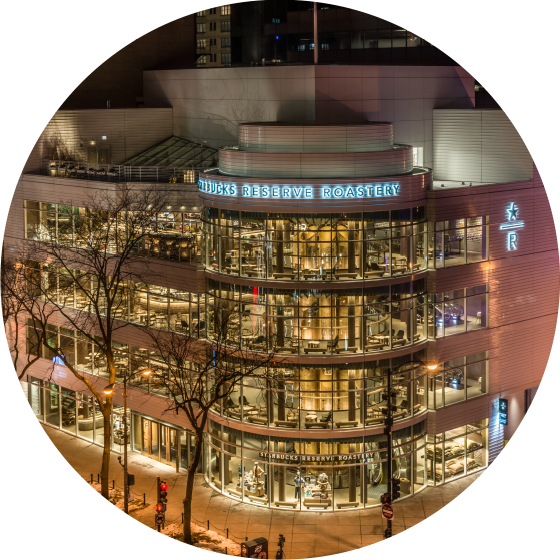 The exterior of the Chicago Roastery.