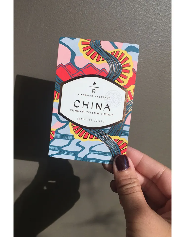 China blend coffee card.
